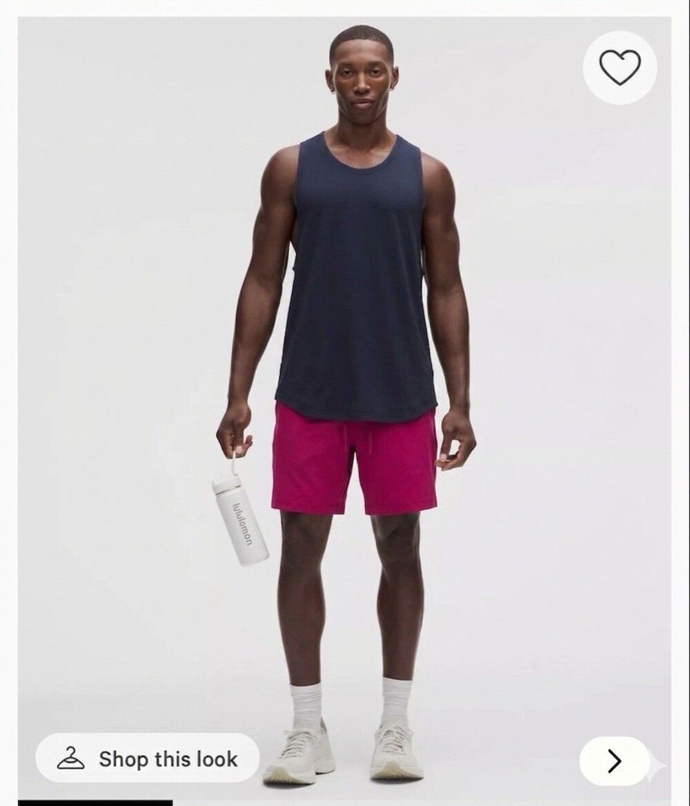 Lululemon Mens Shorts XL Pink Zeroed In Linerless Gym Running Training 7" Gym